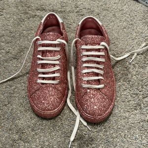 Pink glitter Saint Laurent sneakers